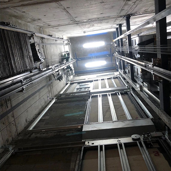 Elevator shaft interior